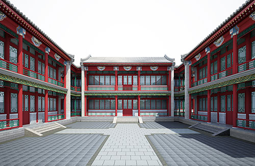 益阳北京四合院设计古建筑鸟瞰图展示